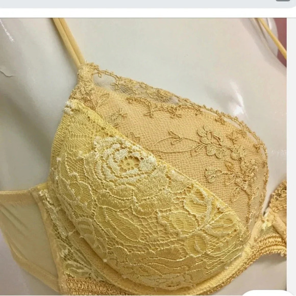 NWT LA PERLA Maharani Gold Lace Push Up Bra size 34B - Picture 2 of 5